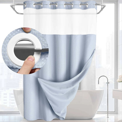 Luxury Hook-Free Waffle Shower Curtain