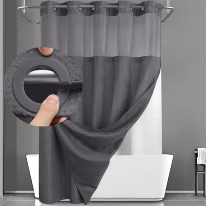 Luxury Hook-Free Waffle Shower Curtain